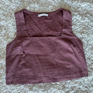 Abercrombie & Fitch Linen Blend Squareneck Top